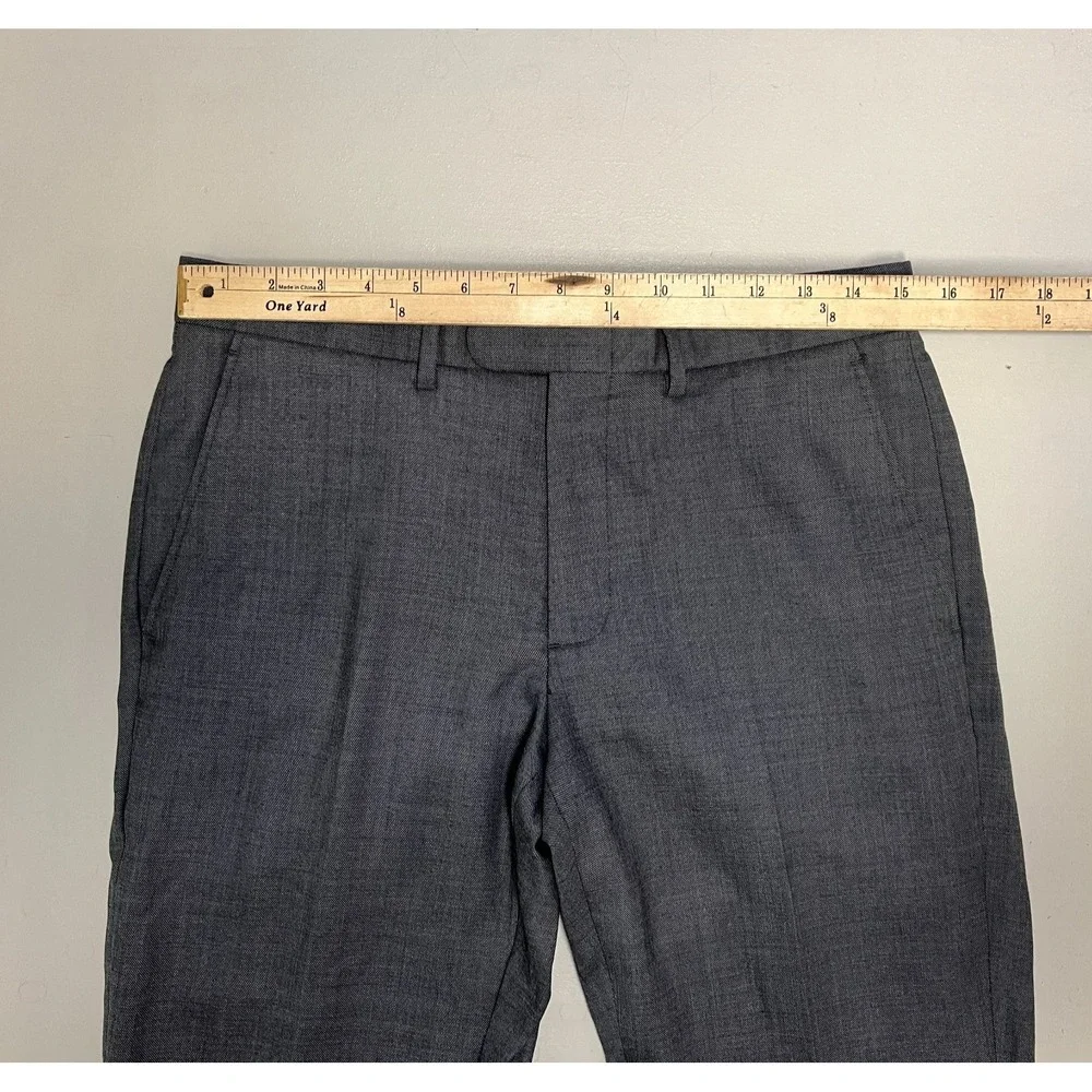 J Crew Bowery Dress Pants Mens 30x32 Dark‎ Gray Flat Front Wool Tapered